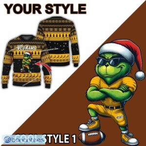 NCAA2 Virginia Commonwealth Rams Player Grinch Ugly Xmas Sweater Gift Holidays - NCAA2 Virginia Commonwealth Rams New Grinch Ugly Christmas Sweater Photo 2