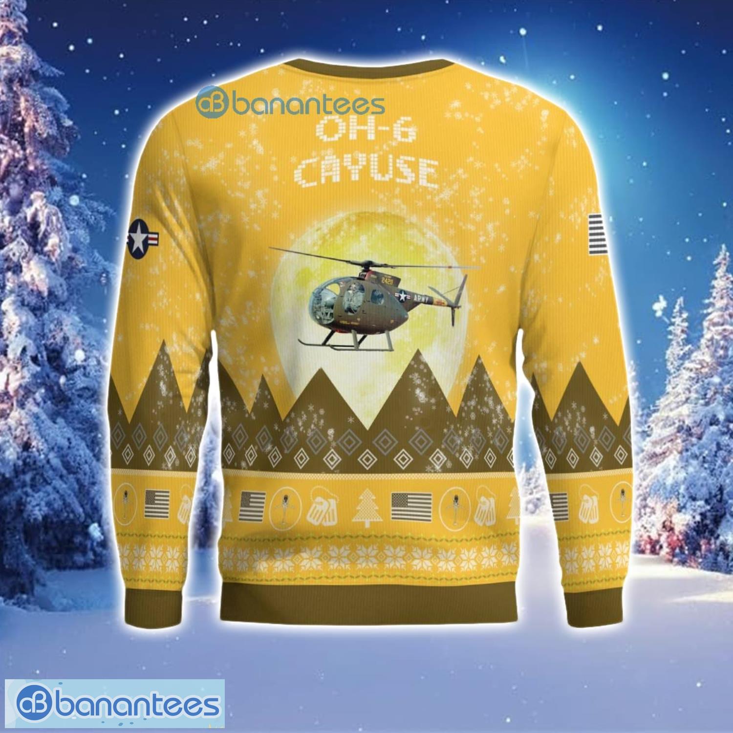 oh 6 cayuse oh6 aircraft moonlight 3d print ugly christmas sweater christmas gift yellow color sweater 1 image OH-6 Cayuse OH6 Aircraft Moonlight 3D Print Ugly Christmas Sweater Christmas Gift Yellow Color Sweater Product Photo 2