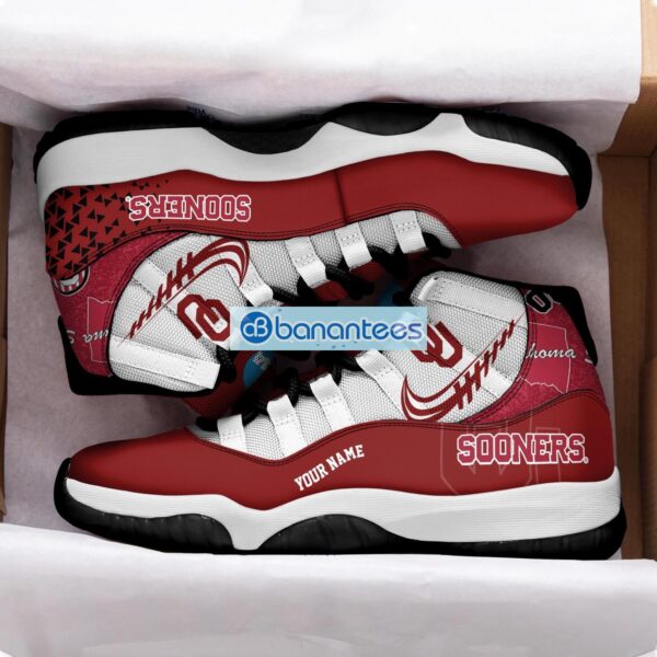 Oklahoma Sooners Air Jordan 11 Sneakers Custom Name Special Shoes For Fans Product Photo 2