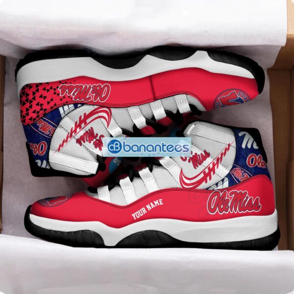 Ole Miss Rebels Air Jordan 11 Sneakers Custom Name Special Shoes For Fans Product Photo 2