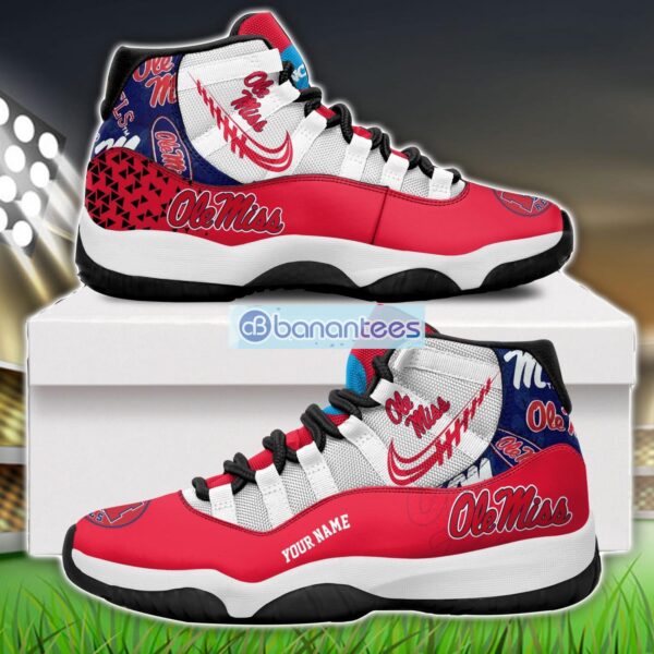 Ole Miss Rebels Air Jordan 11 Sneakers Custom Name Special Shoes For Fans Product Photo 1