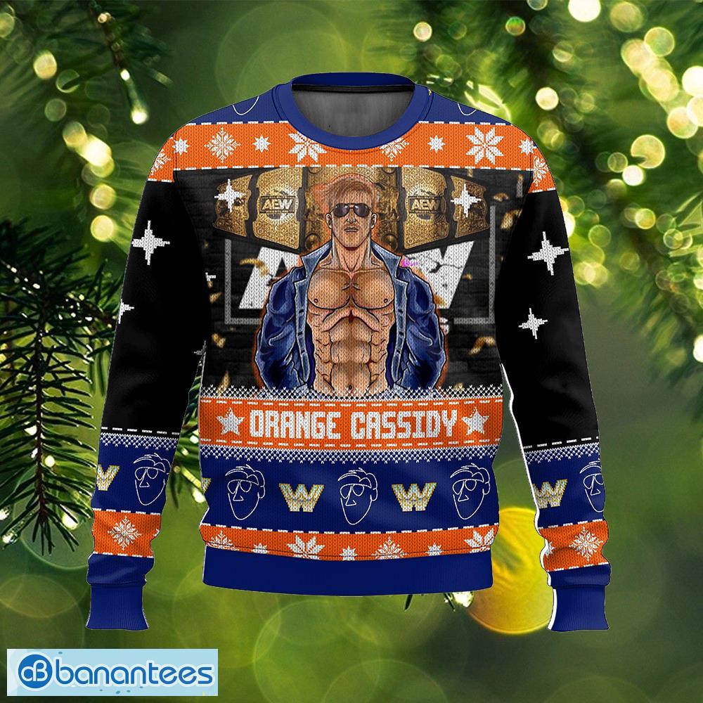 orange cassidy wwe christmas ugly sweater festive ugly christmas 3d sweater gift for adult image Orange Cassidy WWE Christmas Ugly Sweater Festive Ugly Christmas 3D Sweater Gift For Adult - Orange Cassidy WWE Christmas Ugly Sweater Photo_1