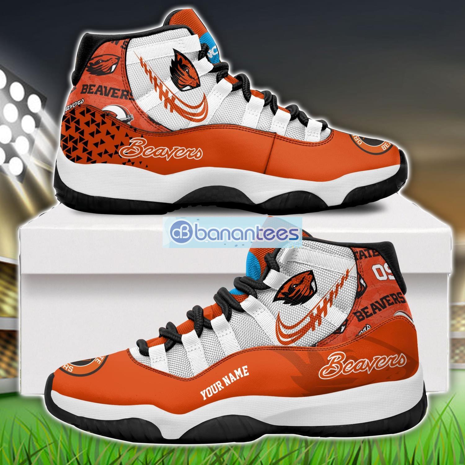 oregon state beavers air jordan 11 sneakers custom name special shoes for fans image Oregon State Beavers Air Jordan 11 Sneakers Custom Name Special Shoes For Fans Product Photo 1