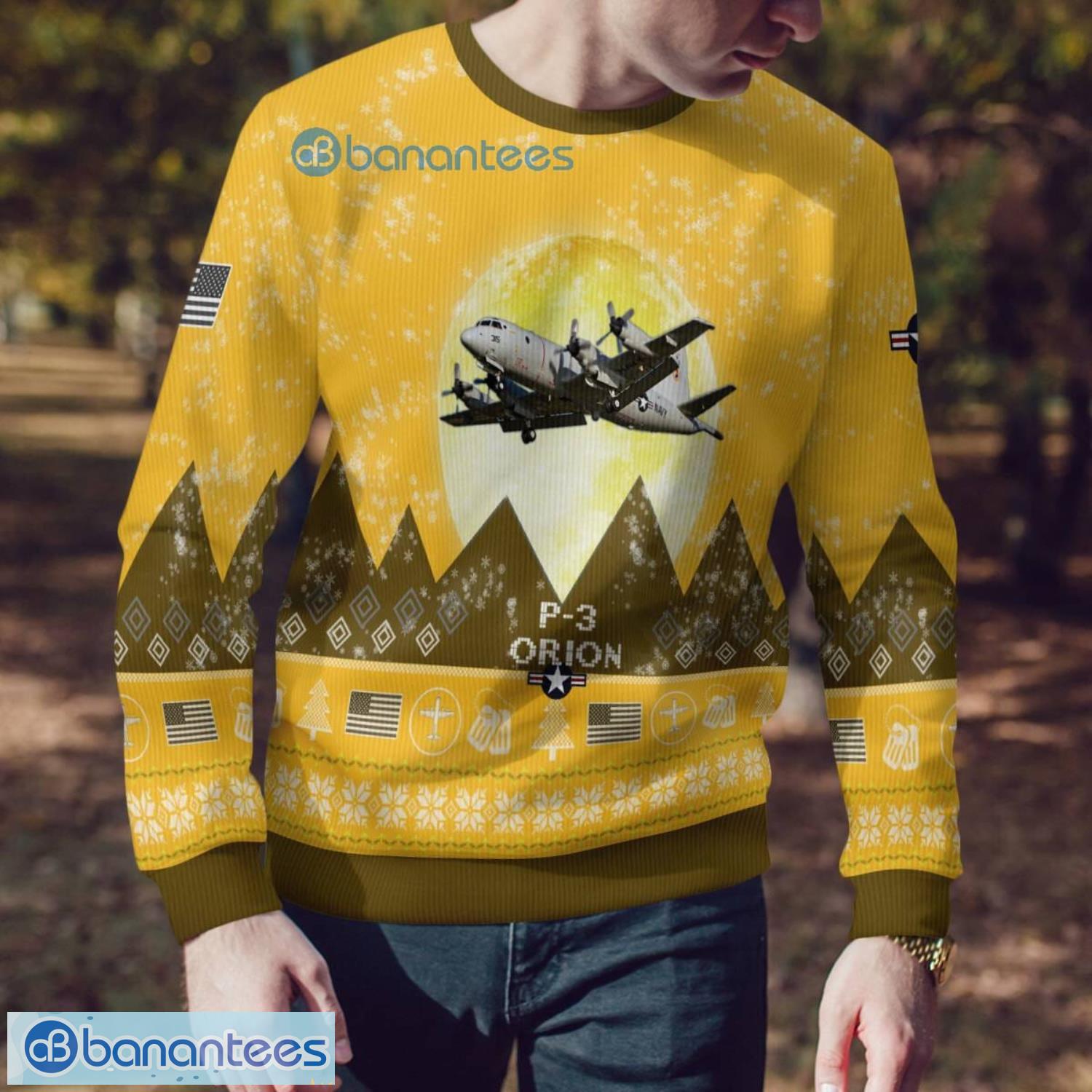 p 3 orion p3 aircraft moonlight 3d print ugly christmas sweater christmas gift yellow color sweater 1 image P-3 Orion P3 Aircraft Moonlight 3D Print Ugly Christmas Sweater Christmas Gift Yellow Color Sweater Product Photo 2