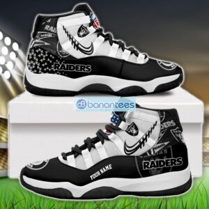 Las Vegas Raiders Air Jordan 11 Sneakers Custom Name Special Shoes For Fans Product Photo 1