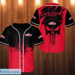 papa john's pizza 3D Printed Baseball Jersey Shirt For Men And Women Skull Printed Product Photo 1