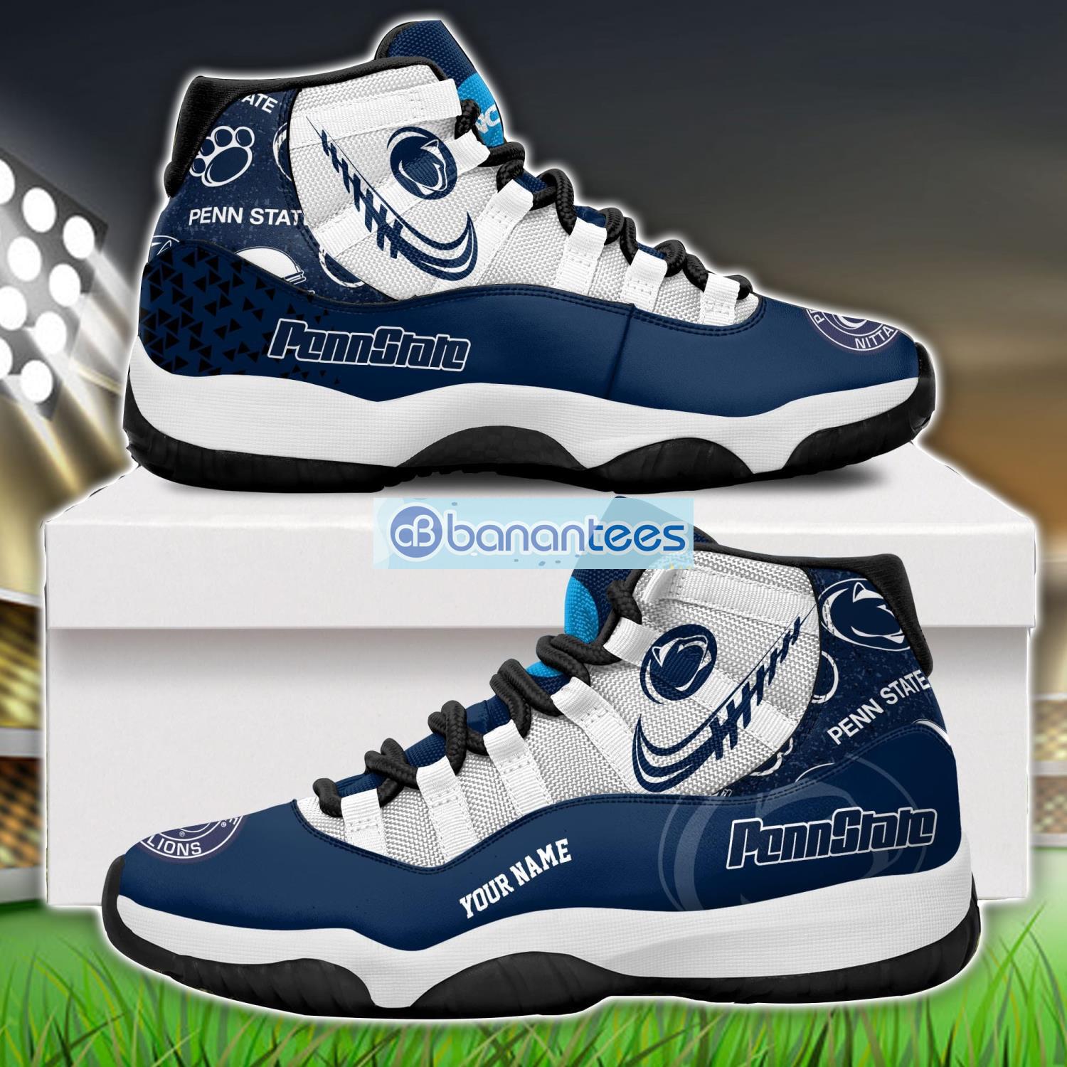 penn state nittany lions air jordan 11 sneakers custom name special shoes for fans image Penn State Nittany Lions Air Jordan 11 Sneakers Custom Name Special Shoes For Fans Product Photo 1