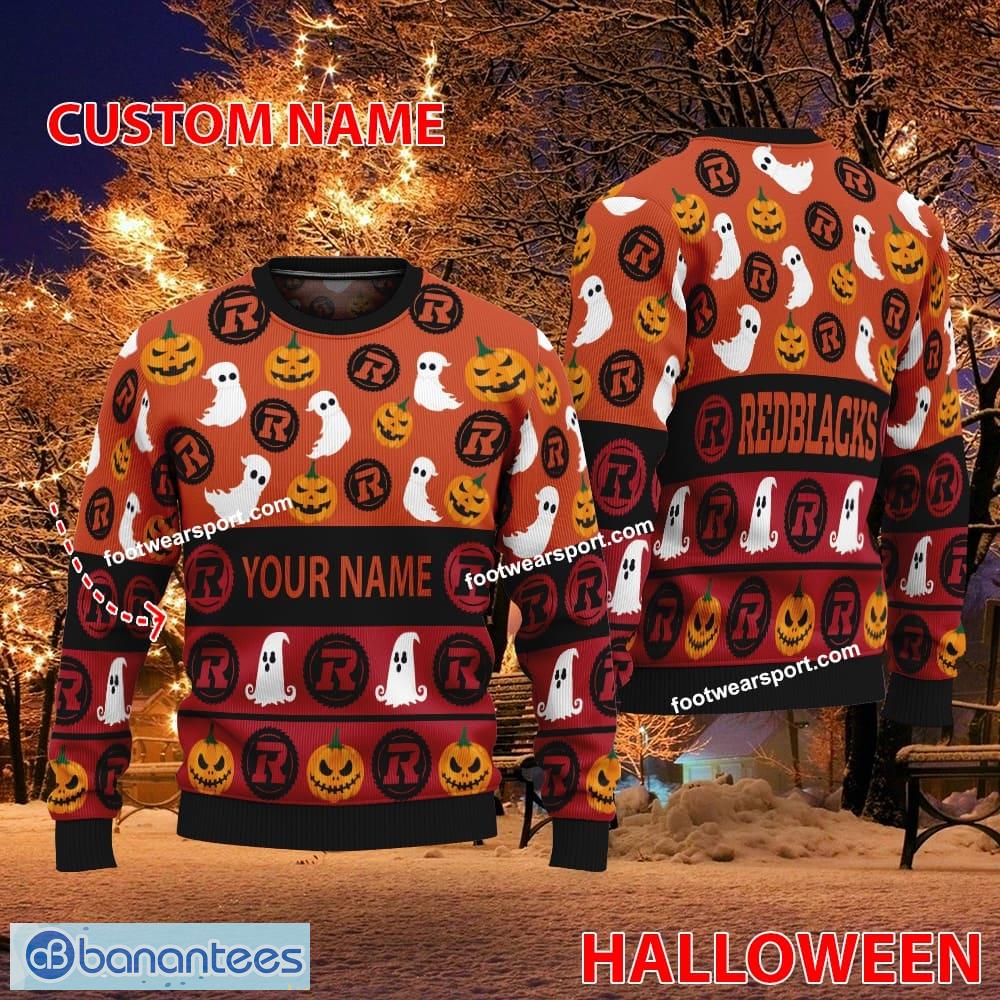 personalized ottawa redblacks halloween knitted christmas 3d sweater for fans image Personalized Ottawa RedBlacks Halloween Knitted Christmas 3D Sweater For Fans - Personalized Ottawa RedBlacks Halloween Knitted Christmas 3D Sweater For Fans