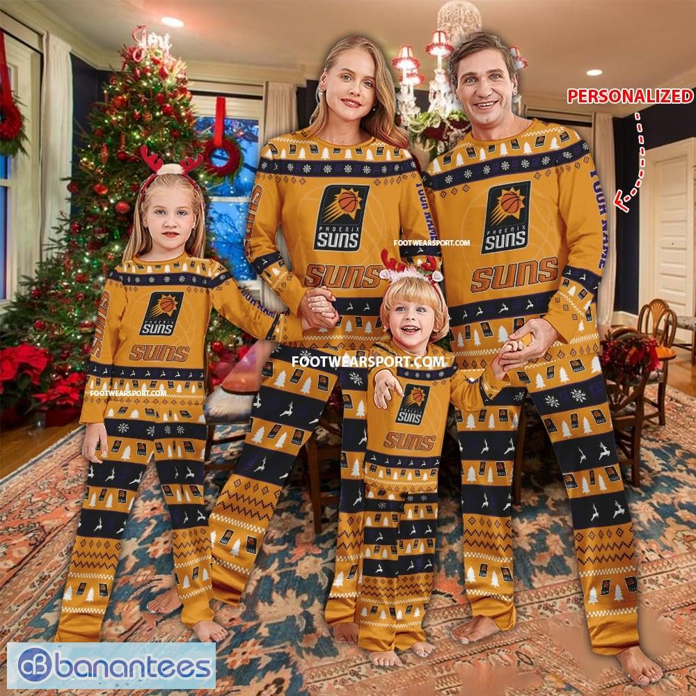 personalized phoenix suns team ugly christmas pajamas set family for adult image Personalized Phoenix Suns Team Ugly Christmas Pajamas Set Family For Adult - Personalized Phoenix Suns Team Ugly Christmas Pajamas Set Family For Adult