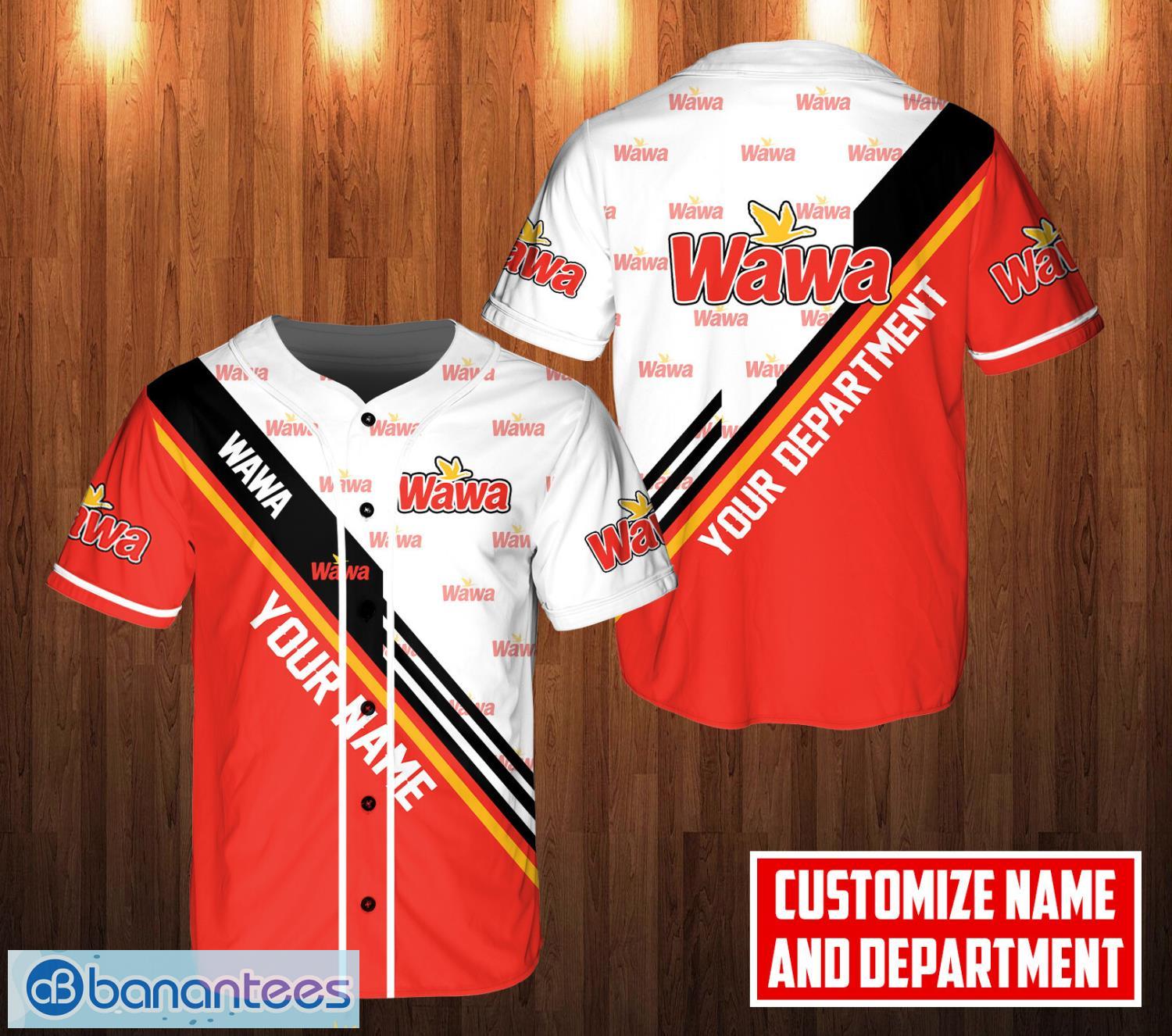 personalized wawa 3d printed baseball jersey shirt for men and women unique gift image PERSONALIZED wawa 3D Printed Baseball Jersey Shirt For Men And Women Unique Gift Product Photo 1