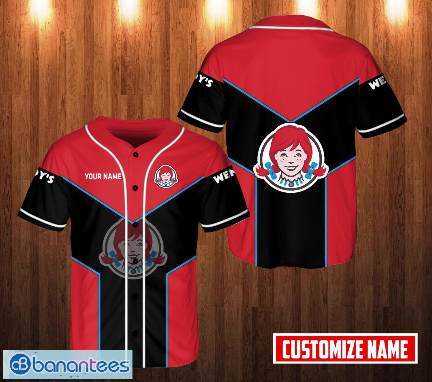 personalized wendys 3d printed baseball jersey shirt for men and women unique gift image PERSONALIZED wendy's 3D Printed Baseball Jersey Shirt For Men And Women Unique Gift Product Photo