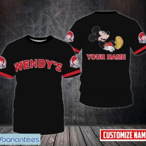 PERSONALIZED wendy's Logo Brand 3D T-Shirt Uniform Custom Name Product Photo 1