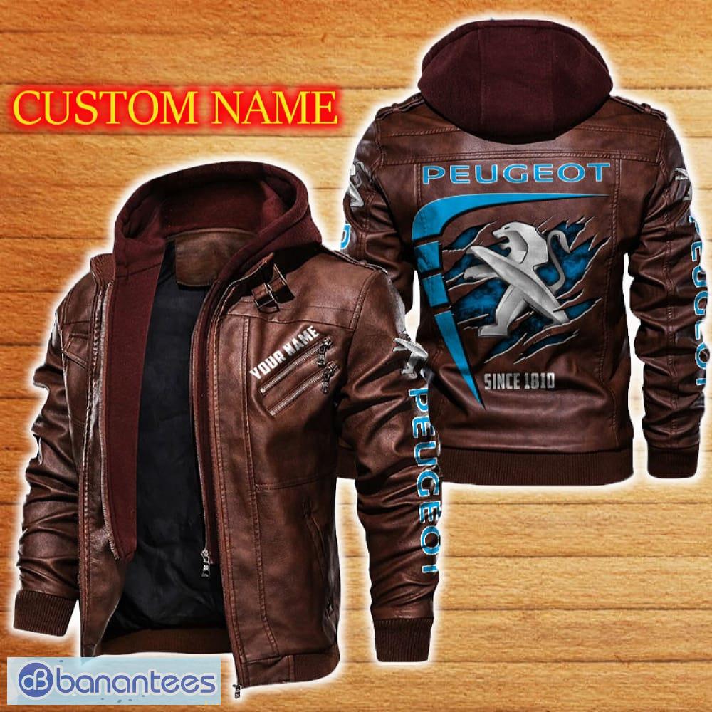 peugeot leather jacket black and brown color car logo trending all over print gift fans custom name 1 image Peugeot Leather Jacket Black And Brown Color Car Logo Trending All OVer Print Gift Fans Custom Name - Peugeot Leather Jacket Car For Fans_2