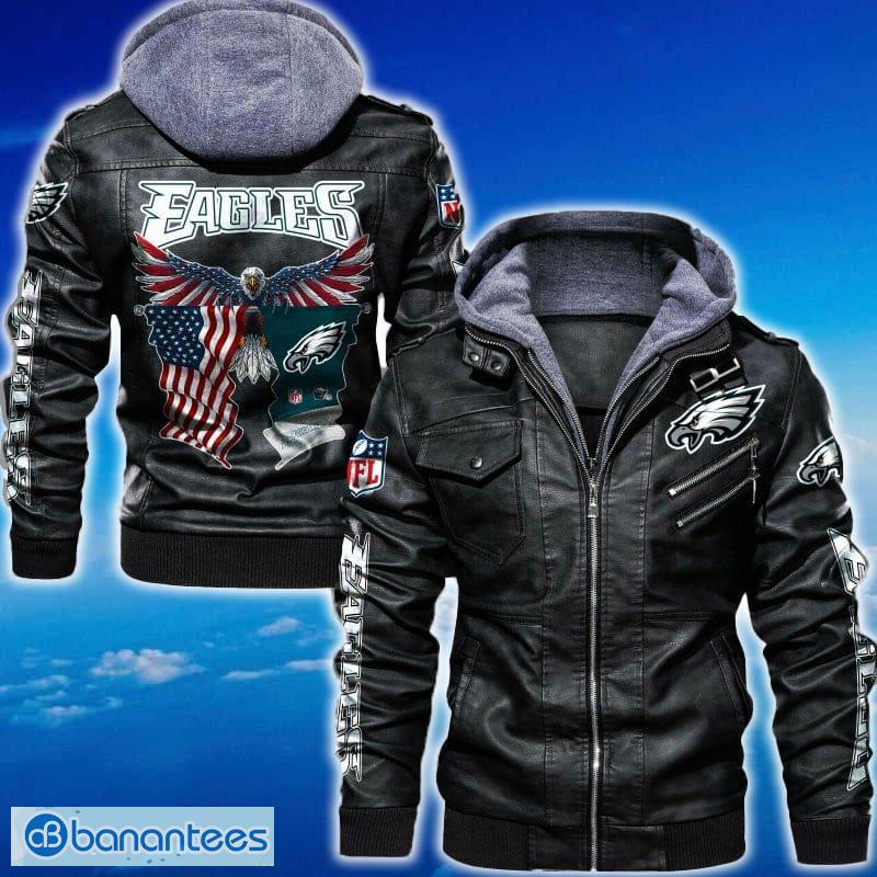 philadelphia eagles nfl eagle 2d leather jacket black and brown color image Philadelphia Eagles NFL Eagle 2D Leather Jacket Black And Brown Color - Philadelphia Eagles NFL Eagle Leather Jacket_1