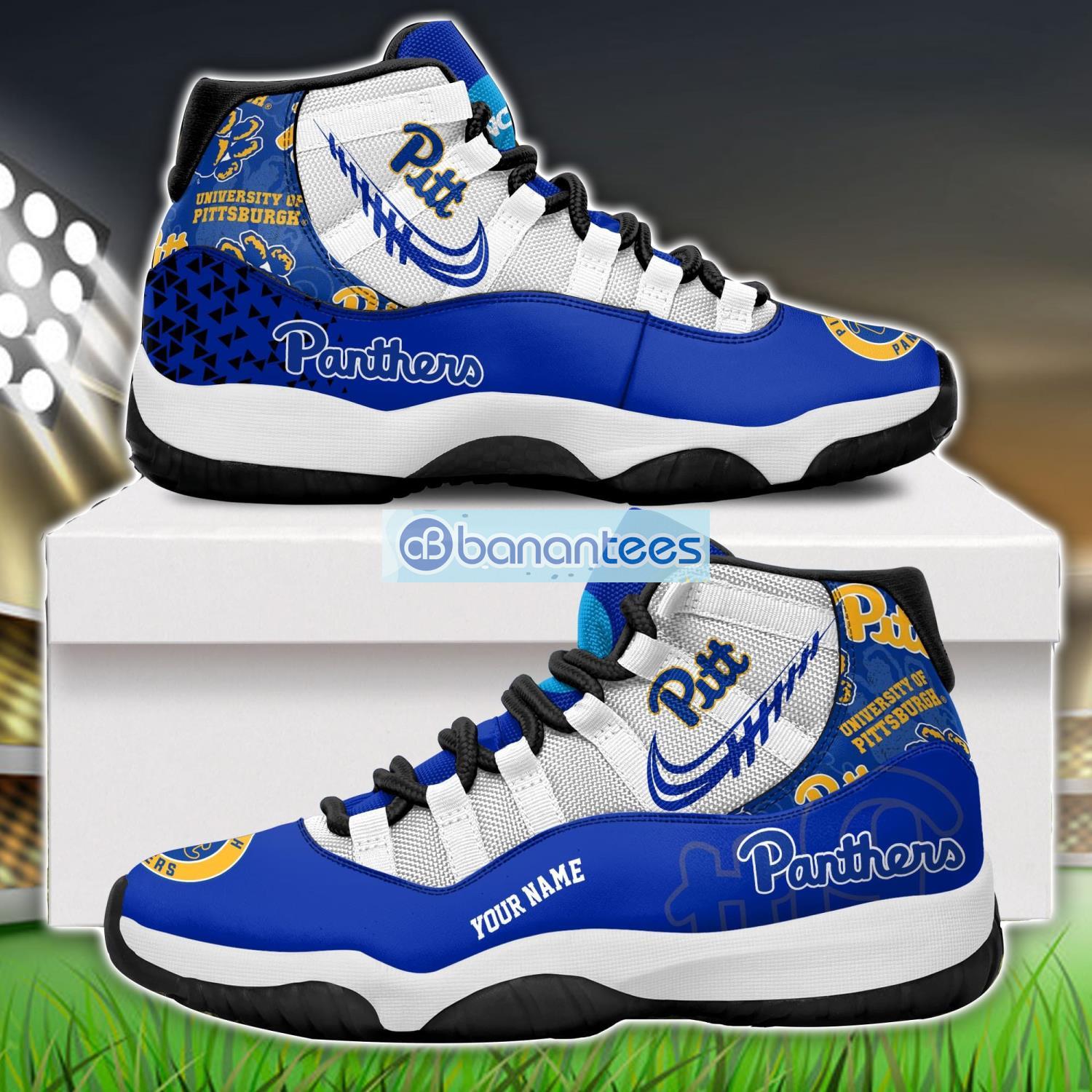 pittsburgh panthers air jordan 11 sneakers custom name special shoes for fans image Pittsburgh Panthers Air Jordan 11 Sneakers Custom Name Special Shoes For Fans Product Photo 1