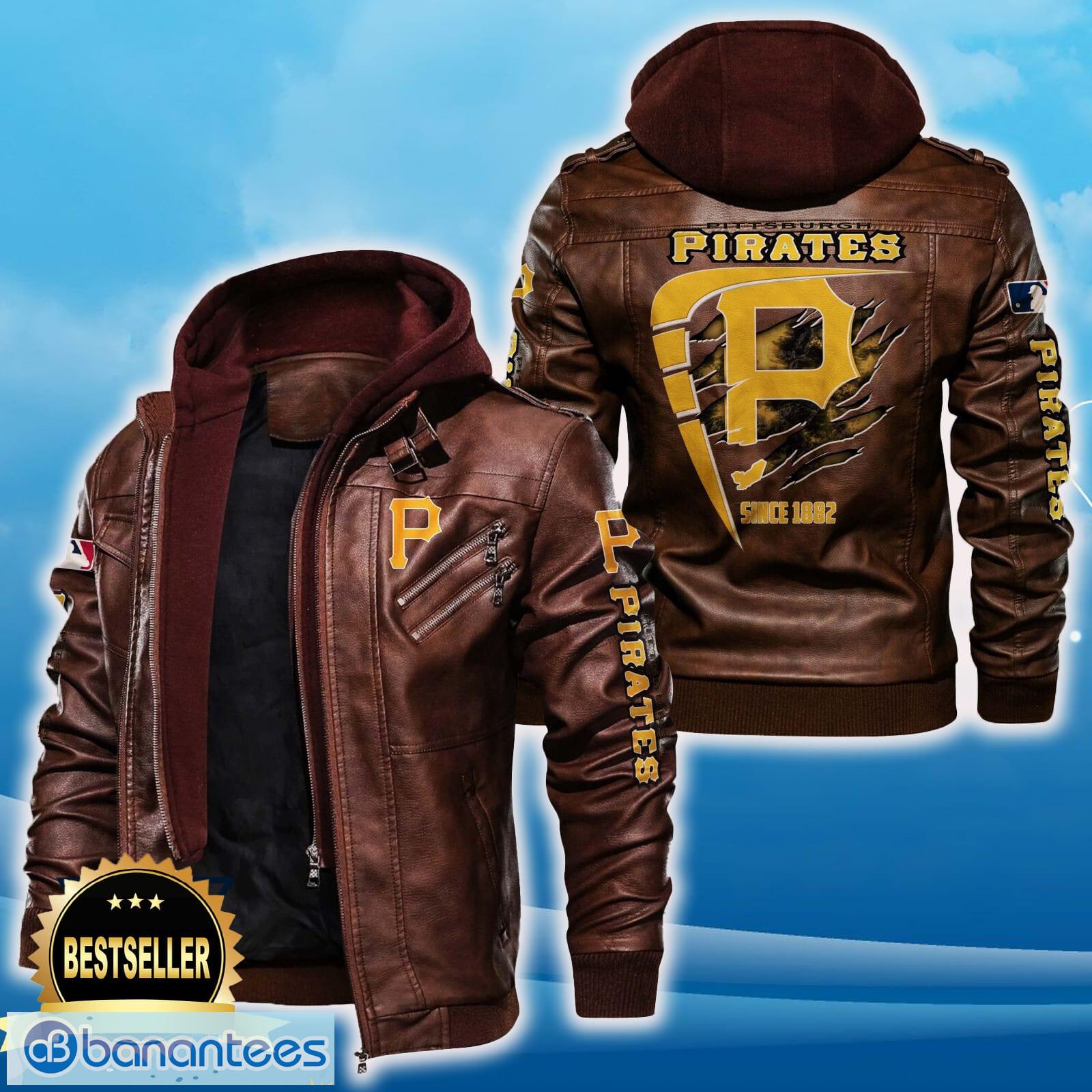 pittsburgh pirates leather jacket black and brown color for men and women gift fans all over print gift fans 1 image Pittsburgh Pirates Leather Jacket Black And Brown Color For Men And Women Gift Fans All OVer Print Gift Fans - Pittsburgh Pirates Leather Jacket_2