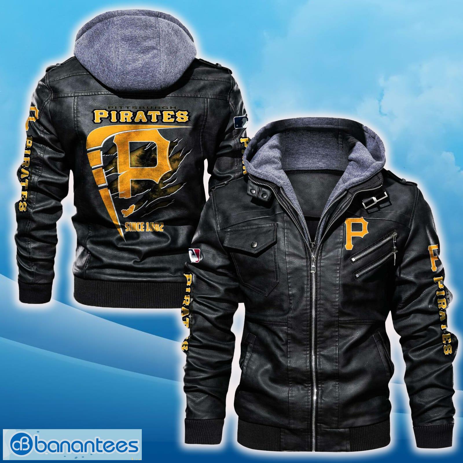 pittsburgh pirates leather jacket black and brown color for men and women gift fans all over print gift fans image Pittsburgh Pirates Leather Jacket Black And Brown Color For Men And Women Gift Fans All OVer Print Gift Fans - Pittsburgh Pirates Leather Jacket_1