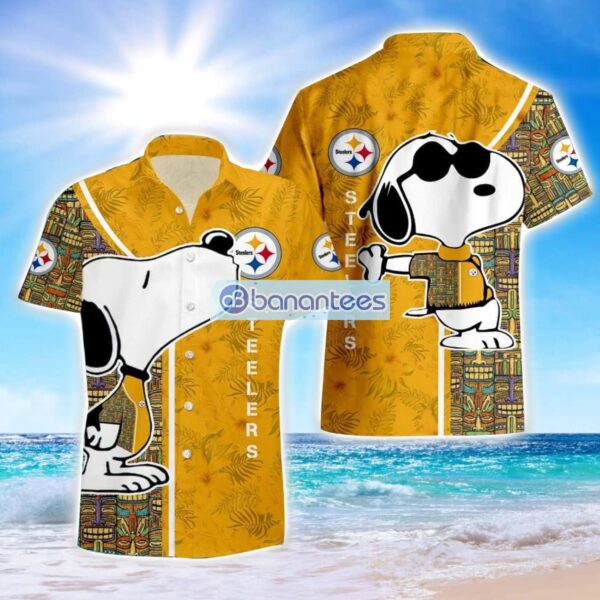 Pittsburgh Steelers Hawaiian Shirt Snoopy NFL Fans Beach Shirt Product Photo 1