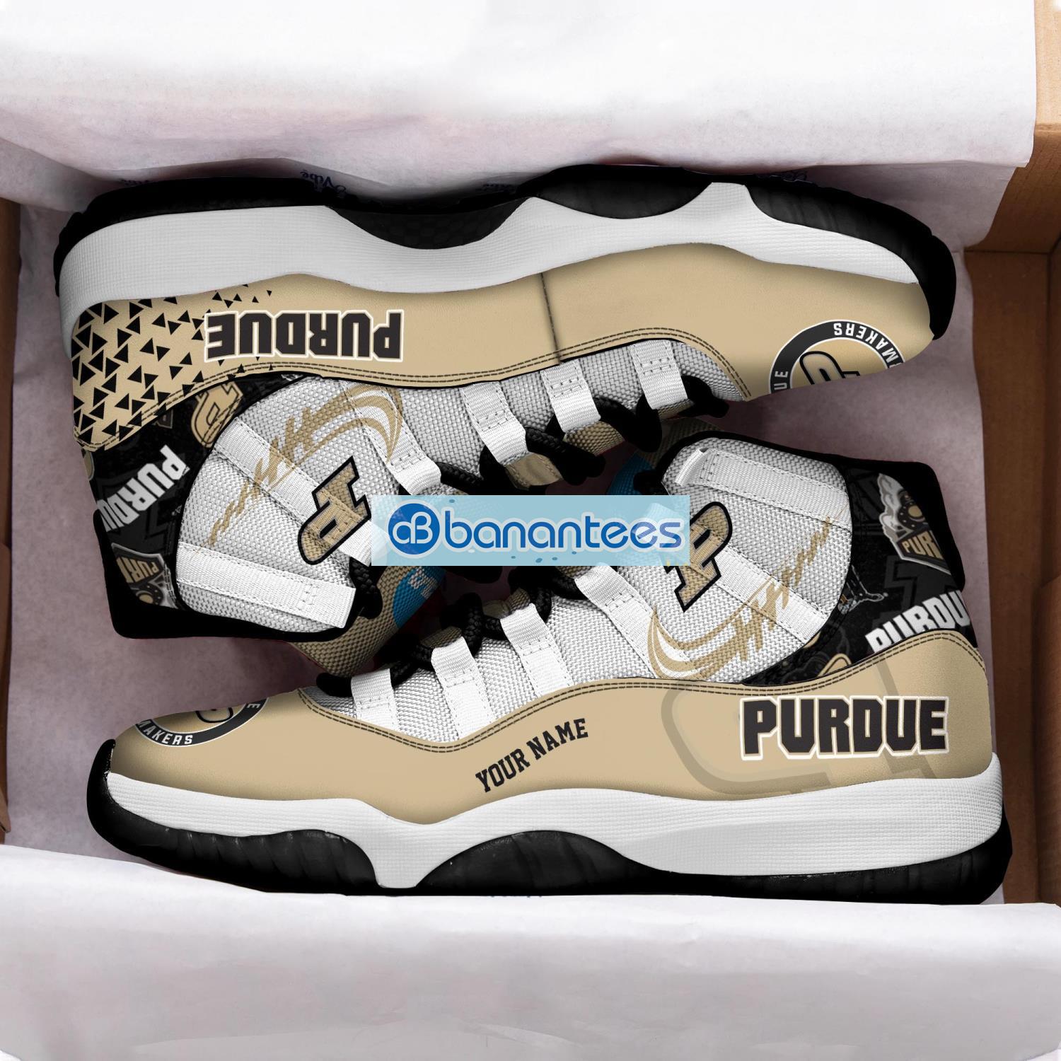 purdue boilermakers air jordan 11 sneakers custom name special shoes for fans 1 image Purdue Boilermakers Air Jordan 11 Sneakers Custom Name Special Shoes For Fans Product Photo 2