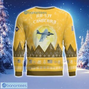RB-57F Canberra RB57F Aircraft Moonlight 3D Print Ugly Christmas Sweater Christmas Gift Yellow Color Sweater Product Photo 3