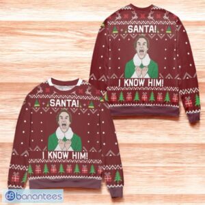 Elf Santa I Know Him Ugly Christmas Sweater Product Photo 1