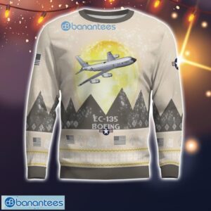 Boeing EC-135 EC135 All Printed Aircraft Moonlight Ugly Christmas Sweater Christmas Gift Product Photo 2