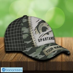 Michigan State Spartans 3D Hat And Cap Beach Design Camo Green For Fans Gift Custom Name - Michigan State Spartans 3D Hat And Cap Camo_4