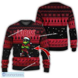 NCAA New Mexico Lobos New Grinch Knitted Christmas 3D Sweater Gift For Men And Women - NCAA New Mexico Lobos New Grinch Ugly Christmas Sweater Photo 1