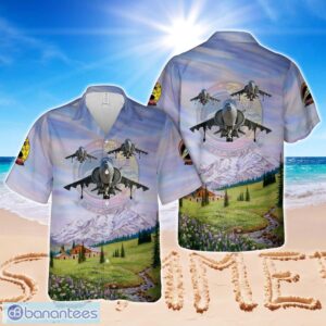US Marine Corps McDonnell-Douglas AV-8B Harrier II BuNo 164141, VMAT-203 'Hawks' Aloha Hawaiian Shirt Product Photo 1