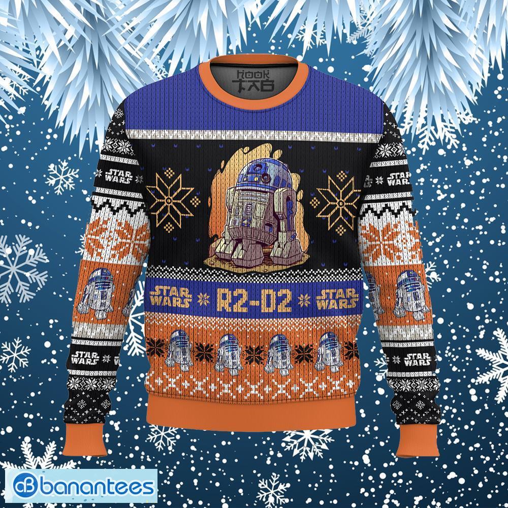 r2 d2 star wars ugly sweater seasons knitted christmas sweater aop gift for men and women image R2 D2 Star Wars Ugly Sweater Season's Knitted Christmas Sweater AOP Gift For Men And Women Product Photo