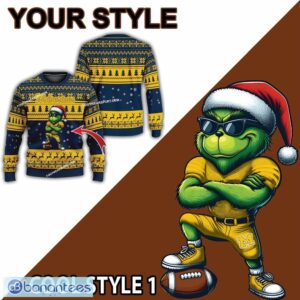 NCAA Michigan Wolverines Grinch Style Knitted Christmas Sweater Gift For Adult - NCAA Michigan Wolverines New Grinch Ugly Christmas Sweater Photo 2