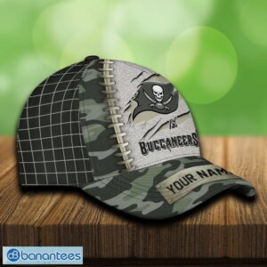 Tampa Bay Buccaneers 3D Hat And Cap Beach Design Camo Green For Fans Gift Custom Name - Tampa Bay Buccaneers 3D Hat And Cap Camo_4