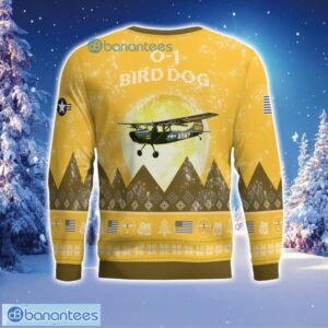 Cessna L-19 O-1 Bird Dog L19 O1 Aircraft Moonlight 3D Print Ugly Christmas Sweater Christmas Gift Yellow Color Sweater Product Photo 2
