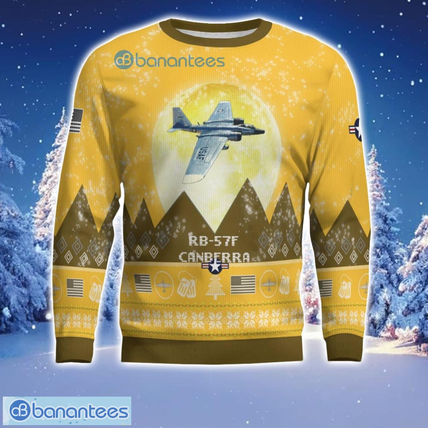 rb 57f canberra rb57f aircraft moonlight 3d print ugly christmas sweater christmas gift yellow color sweater 1 image RB-57F Canberra RB57F Aircraft Moonlight 3D Print Ugly Christmas Sweater Christmas Gift Yellow Color Sweater Product Photo 2