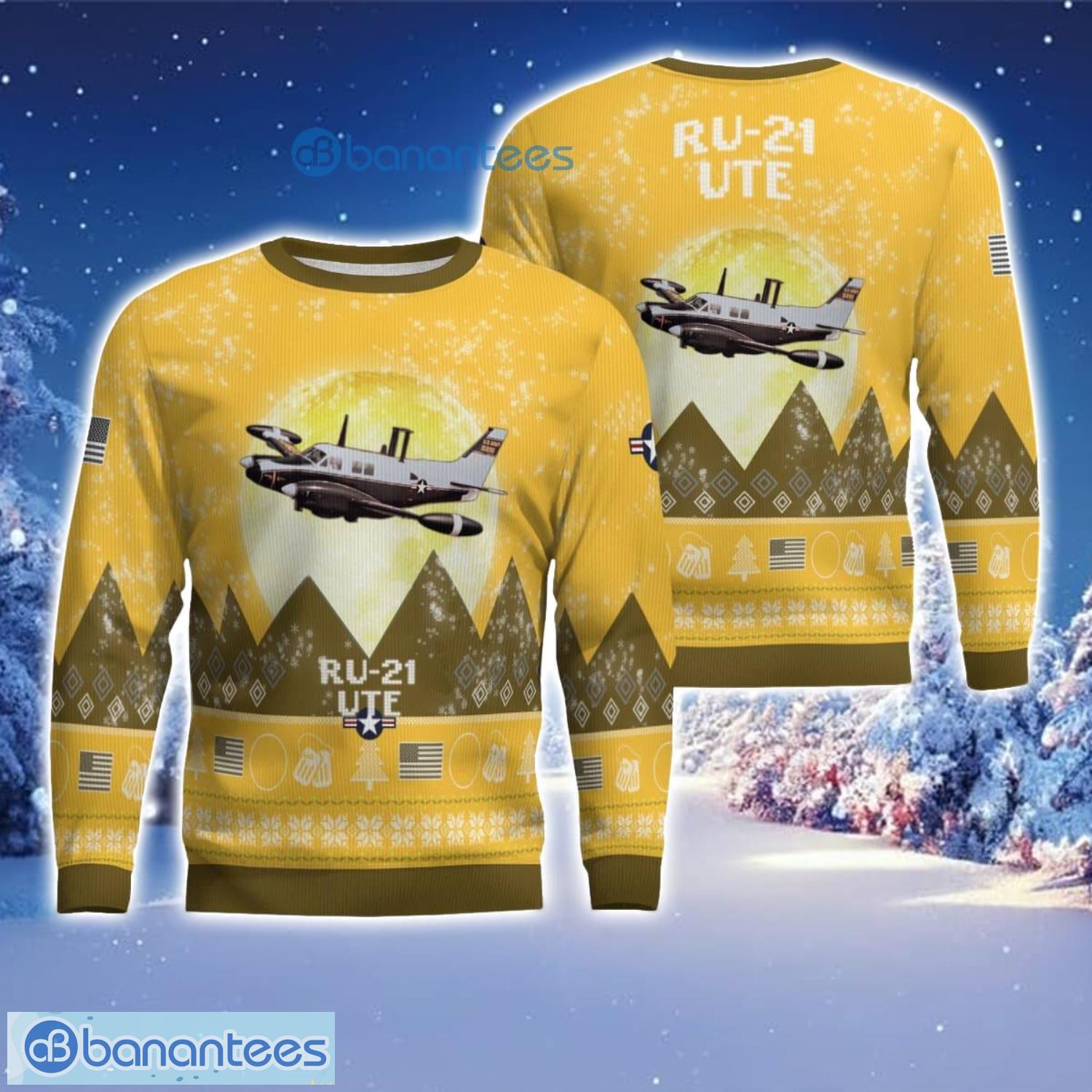 ru 21 ute ru21 aircraft moonlight 3d print ugly christmas sweater christmas gift yellow color sweater image RU-21 UTE RU21 Aircraft Moonlight 3D Print Ugly Christmas Sweater Christmas Gift Yellow Color Sweater Product Photo 1