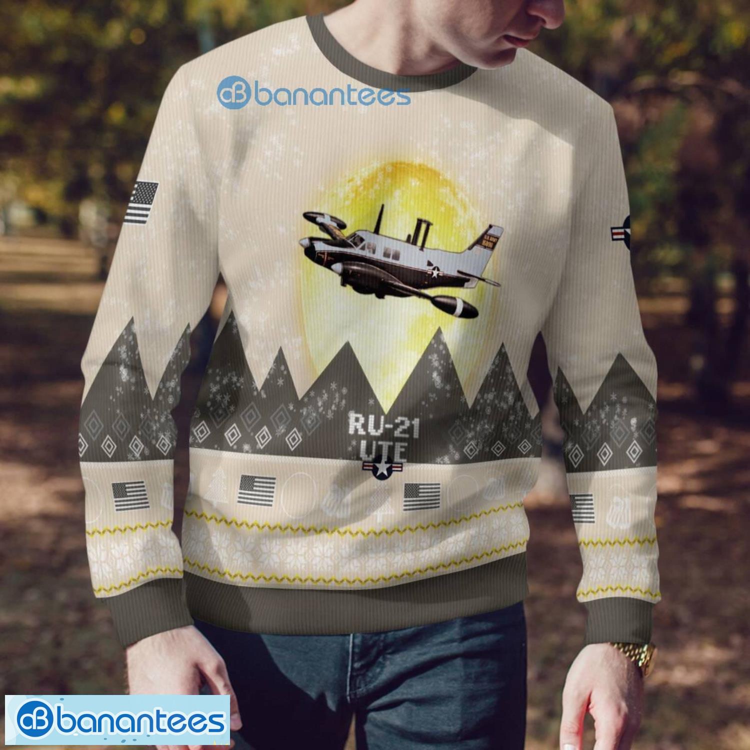 ru 21 ute ru21 all printed aircraft moonlight ugly christmas sweater 3 image RU-21 UTE RU21 All Printed Aircraft Moonlight Ugly Christmas Sweater Product Photo 4
