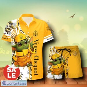 Veuve Clicquot Champagne Baby Yoda Hawaiian Shirt & Short Combo For Men Women Product Photo 1