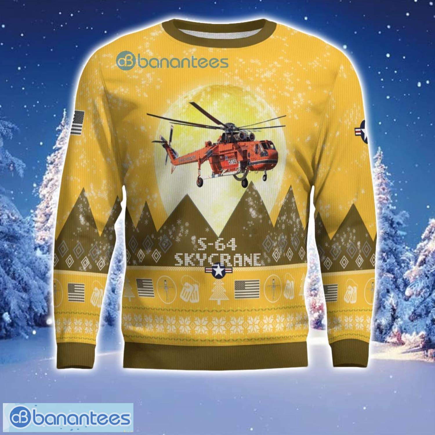 s 64 skycrane s64 aircraft moonlight 3d print ugly christmas sweater christmas gift yellow color sweater 1 image S-64 Skycrane S64 Aircraft Moonlight 3D Print Ugly Christmas Sweater Christmas Gift Yellow Color Sweater Product Photo 2