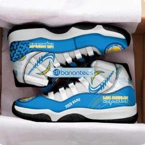 Los Angeles Chargers Air Jordan 11 Sneakers Custom Name Special Shoes For Fans Product Photo 2