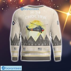 Sikorsky H-34 Choctaw S-58 UH-34 UH34 S58 All Printed Aircraft Moonlight Ugly Christmas Sweater Product Photo 3