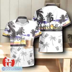 Tropical Beach Palm Tree Peet's Coffee Hawaiian Shirt & Short Product Photo 2