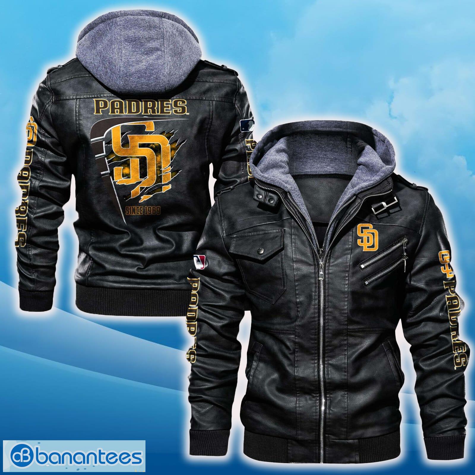 san diego padres leather jacket black and brown color for men and women gift fans all over print gift fans image San Diego Padres Leather Jacket Black And Brown Color For Men And Women Gift Fans All OVer Print Gift Fans - San Diego Padres Leather Jacket_1
