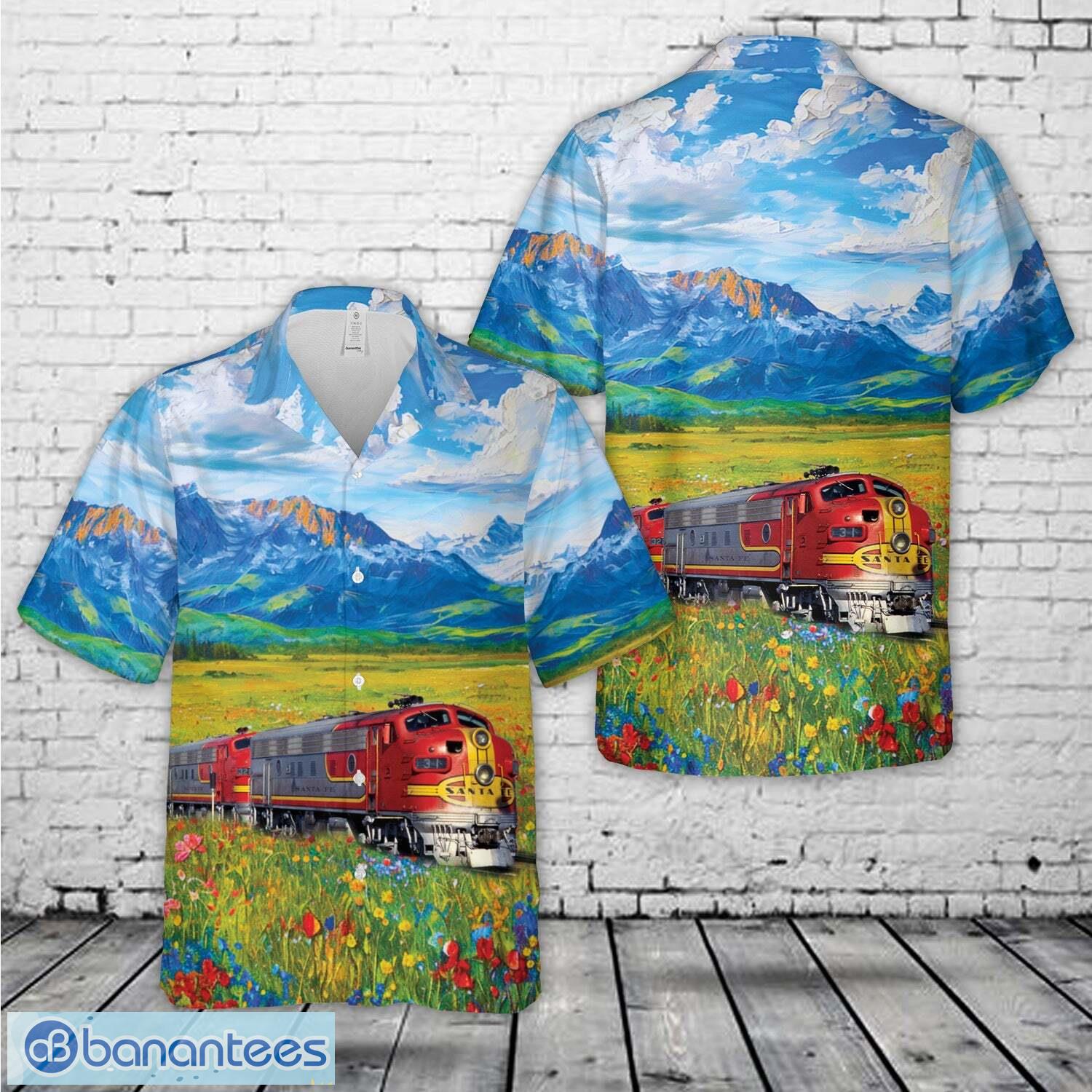 santa fe railroad super chief f7 locomotive hawaiian shirt image Santa Fe Railroad Super Chief -F7 Locomotive Hawaiian Shirt - Santa Fe Railroad Super Chief -F7 Locomotive Hawaiian Shirt-1