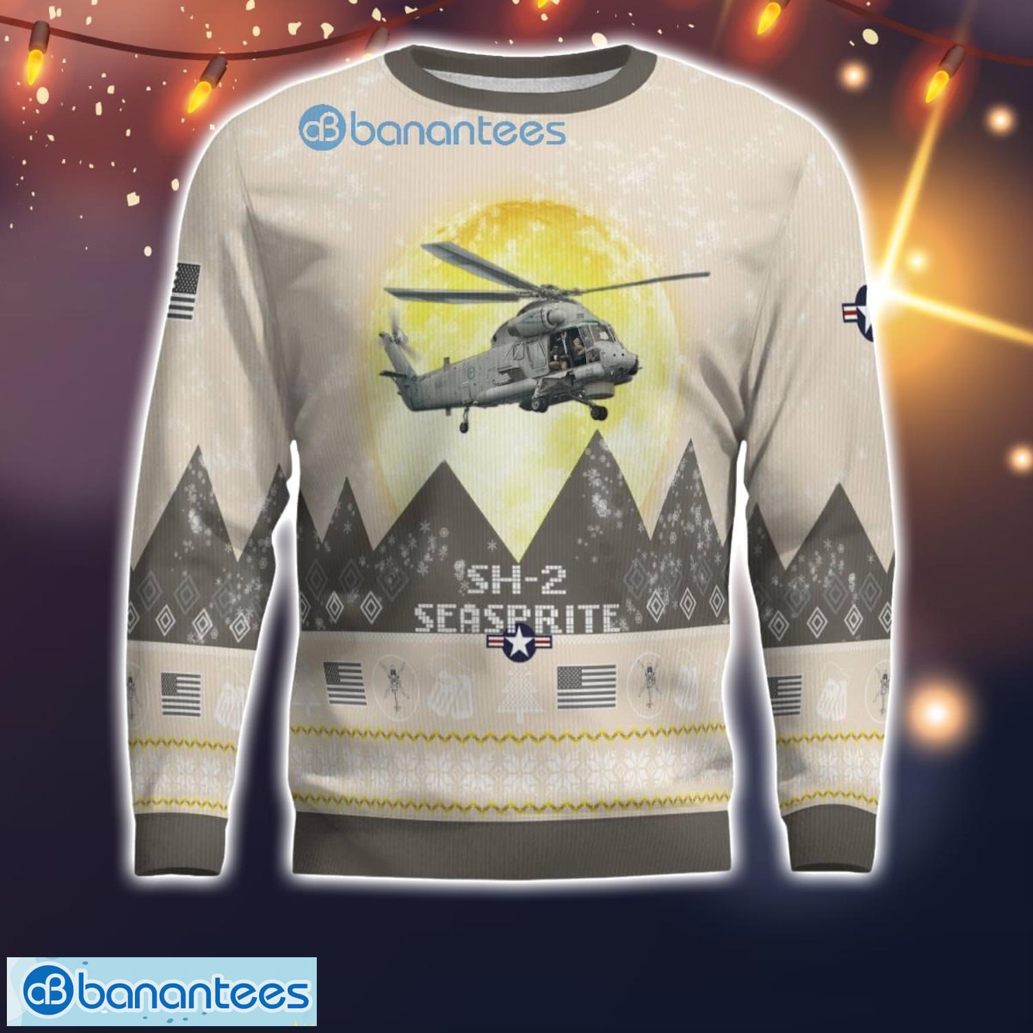 sh 2 seasprite sh2 all printed aircraft moonlight ugly christmas sweater 1 image SH-2 Seasprite SH2 All Printed Aircraft Moonlight Ugly Christmas Sweater Product Photo 2