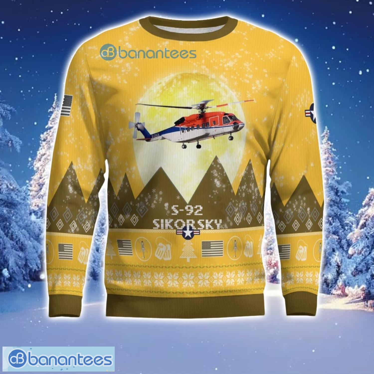 sikorsky s 92 s92 aircraft moonlight 3d print ugly christmas sweater christmas gift yellow color sweater 1 image Sikorsky S-92 S92 Aircraft Moonlight 3D Print Ugly Christmas Sweater Christmas Gift Yellow Color Sweater Product Photo 2