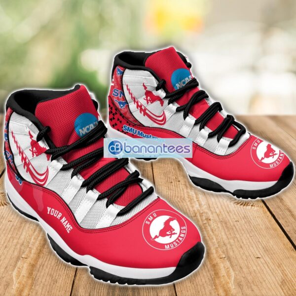 SMU Mustangs Air Jordan 11 Sneakers Custom Name Special Shoes For Fans Product Photo 3