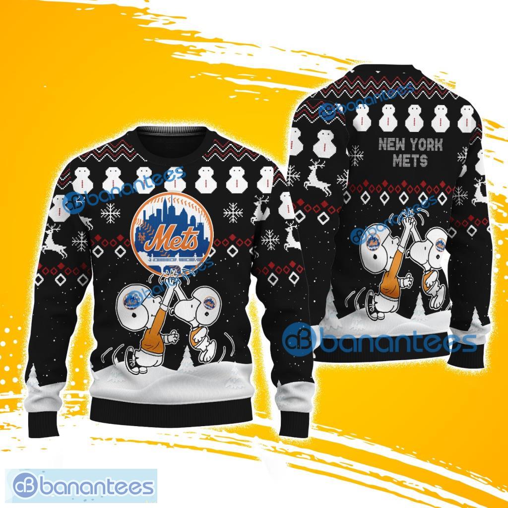 snoopy and friend new york mets christmas ugly sweater 3d for fans image Snoopy And Friend New York Mets Christmas Ugly Sweater 3D For Fans Product Photo 1