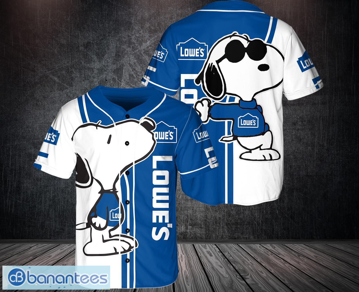 snoopy lowes 3d printed baseball jersey shirt for men and women unique gift image Snoopy lowe's 3D Printed Baseball Jersey Shirt For Men And Women Unique Gift Product Photo