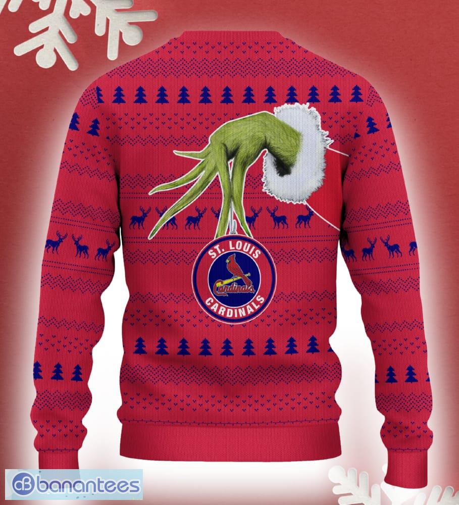st louis cardinals grinch driving funny 3d ugly christmas sweater for men women 1 image St. Louis Cardinals Grinch Driving Funny 3D Ugly Christmas Sweater For Men Women - St. Louis Cardinals Christmas Sweater Grinch Driving Photo 3