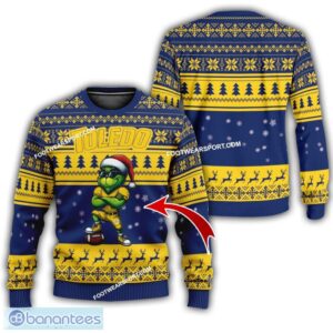 NCAA Toledo Rockets Grinch Football Ugly Sweater Gift For Christmas - NCAA Toledo Rockets New Grinch Ugly Christmas Sweater Photo 1
